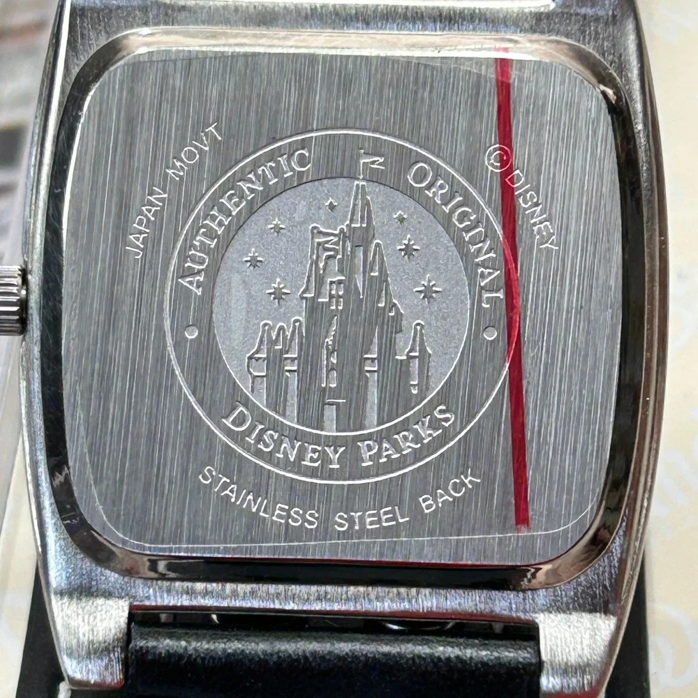 Disney Parks Mickey Mouse Tattoo‎ Style Cuff Watch Square Case In Box Old Stock